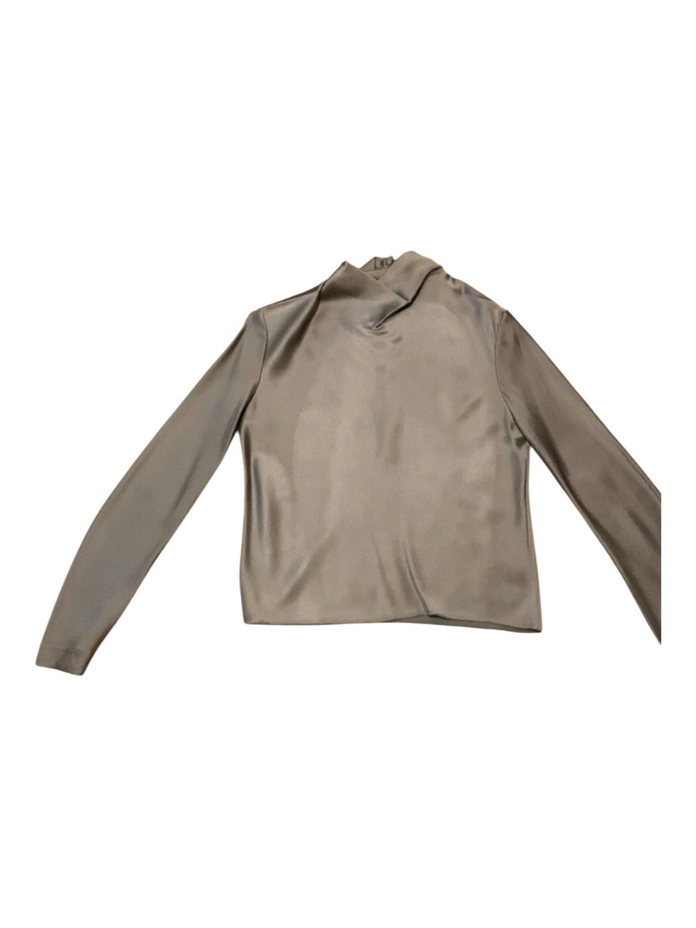 NWOT Zara Tunnel Neck Long Sleeve Top - Taupe/Silver/Gray Sz M